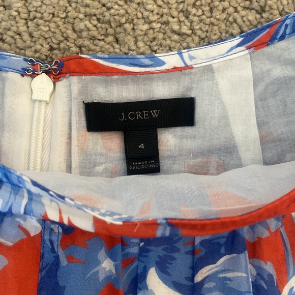 J.Crew Floral Blue and Red Skirt 4 Size - Picture 4 of 6